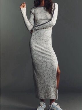 NWT Daily Practice Long Sleeve Fitted Max Dress Womens Small Gray Athleisure